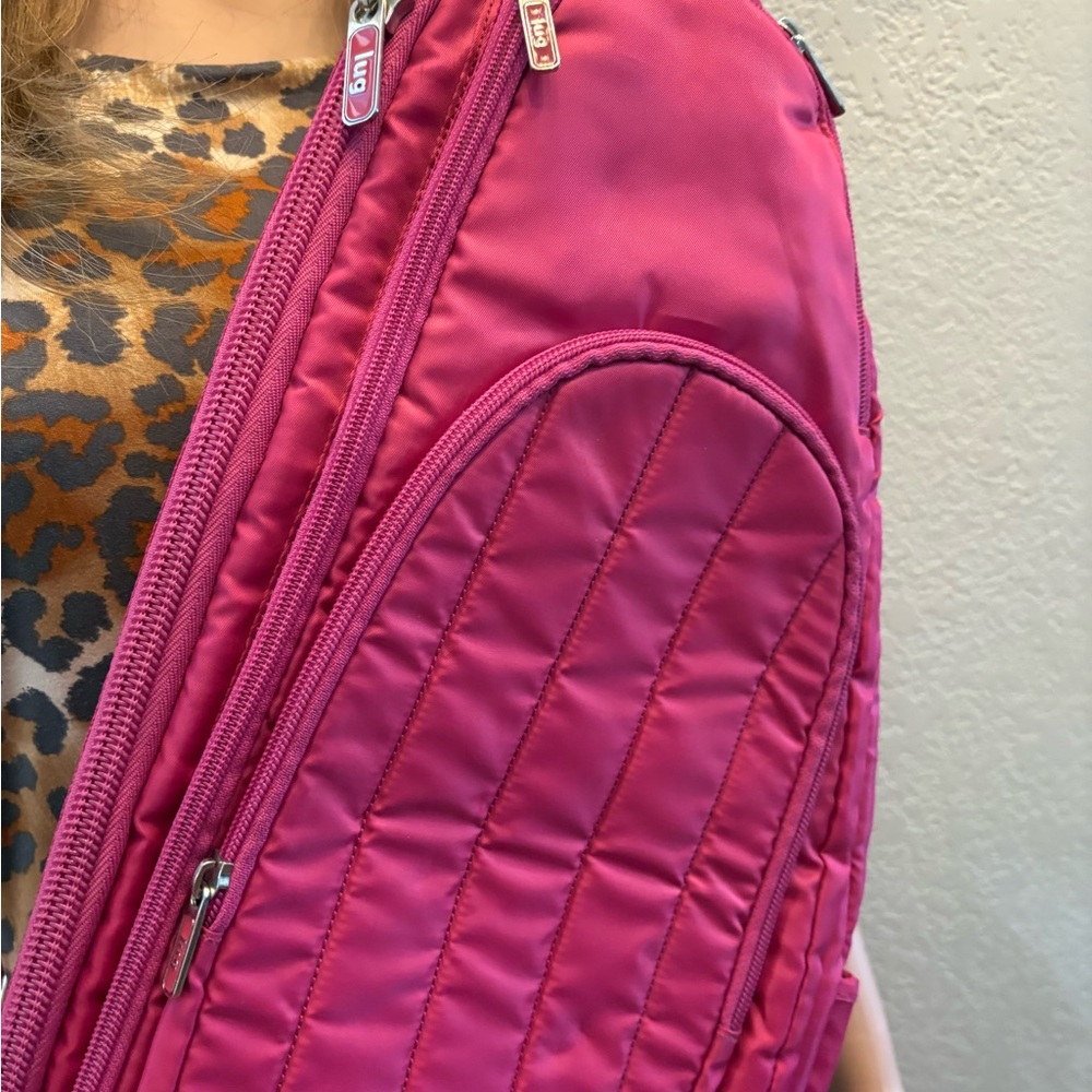 Lug Pink Fuchsia Quilted Sling Bag - Picture 3 of 13